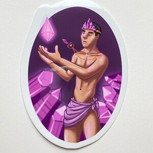 4&quot; Crystal Witch Male Gay Witch Sticker Handmade Sticker - Waterproof (Perfect for Water Bottles!)