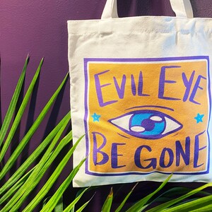 Evil Eye Be Gone - Evil Eye Protection Canvas Tote Bag