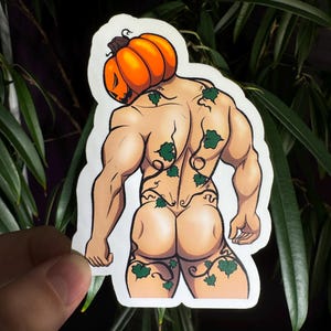 10cm Aufkleber Monster Boyfriend - Jack the Pumpkin Head - Halloween Bara Art Sticker - Handgemacht und wasserfest (perfekt für Wasserflaschen!)