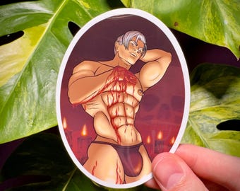 4" Blood Witch Male Gay Witch Sticker Handmade Sticker - Waterproof (Perfect for Water Bottles!)