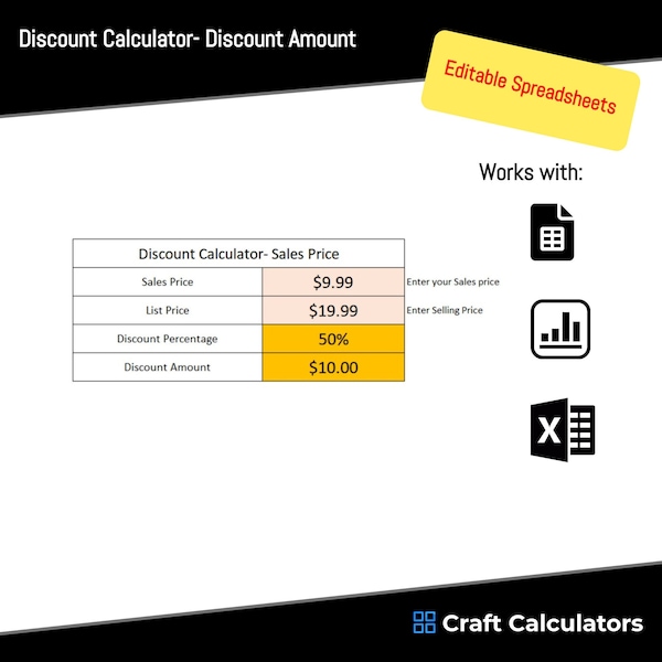 Discount Calculator- Discount Amount- Discount Percentage-HTV Discount Products - Sublimation Discount Products - Discount Calculator