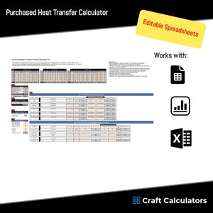 5 Heat Transfers Pricing Calculator Spreadsheet | Heat Transfer Pricing Calculator