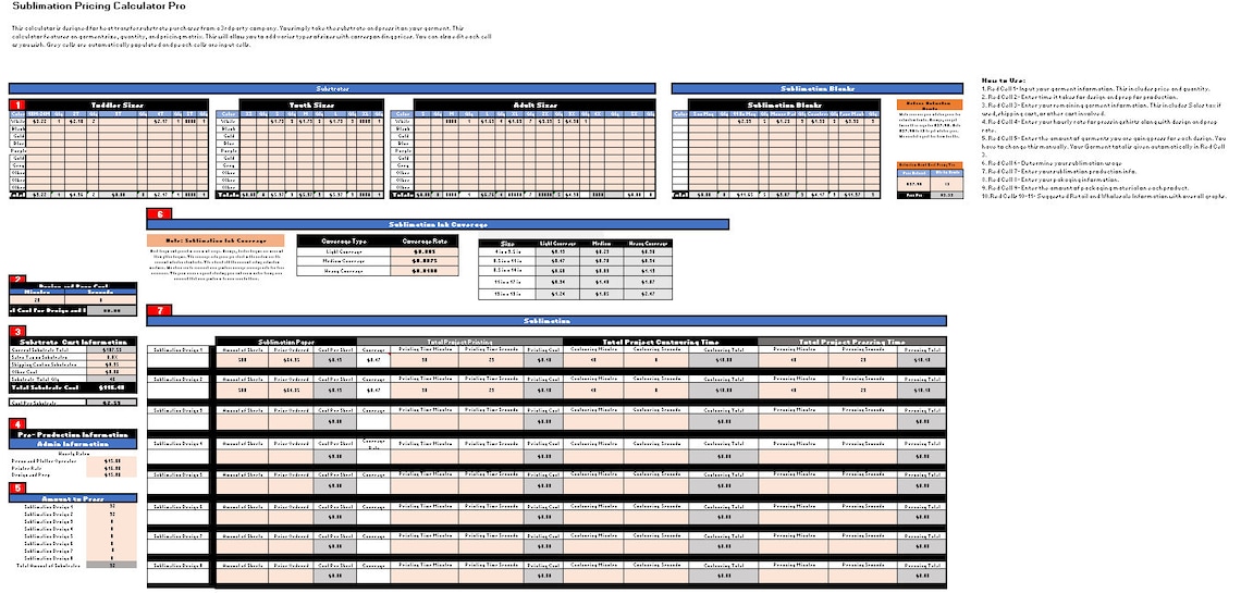 8 Designs Sublimation Pricing Calculator Cost to Make Retail and