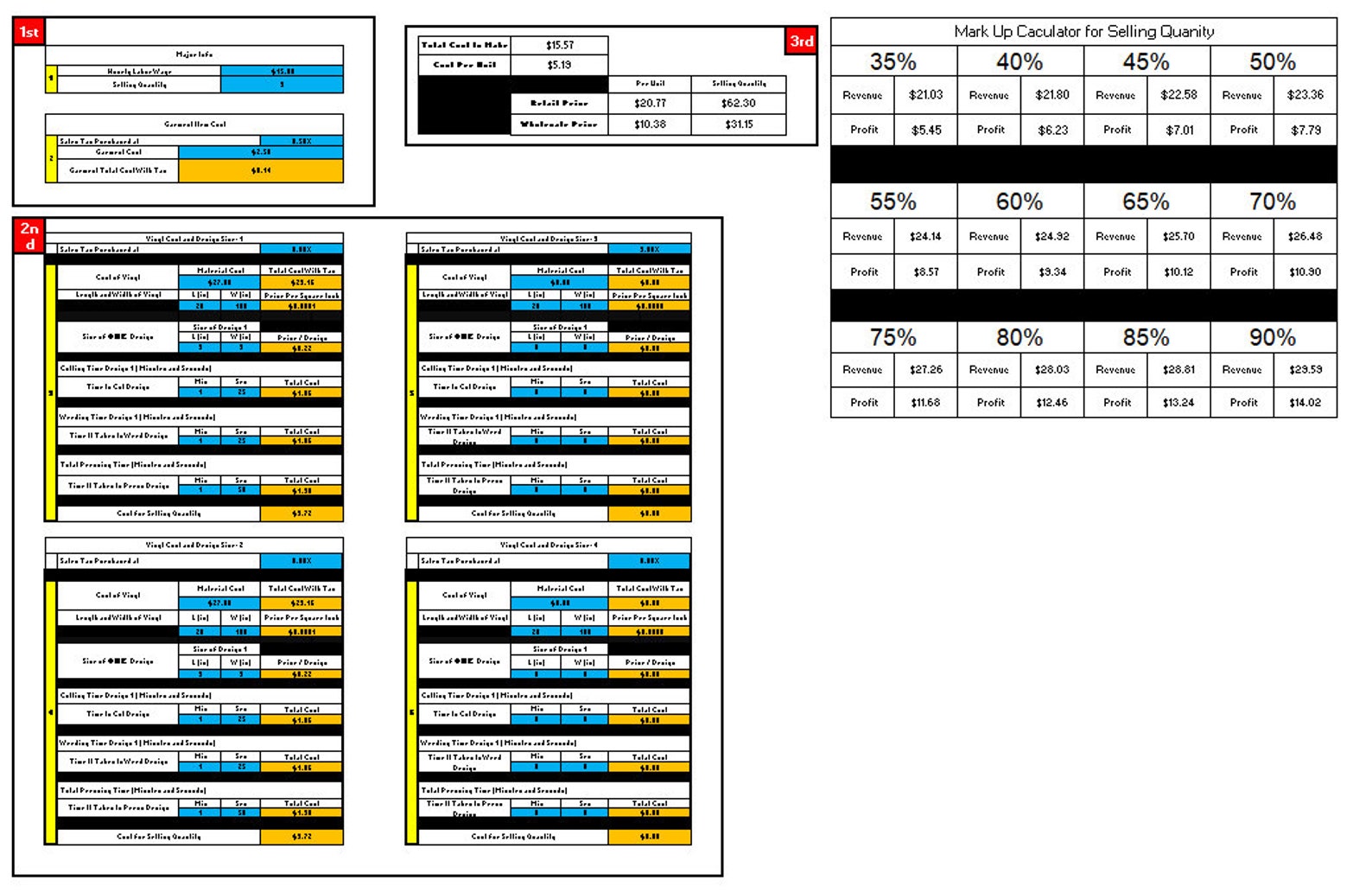 HTV Vinyl Pressing Cost to Make Product Retail and Wholesale Pricing Calculator Vinyl Tshirt