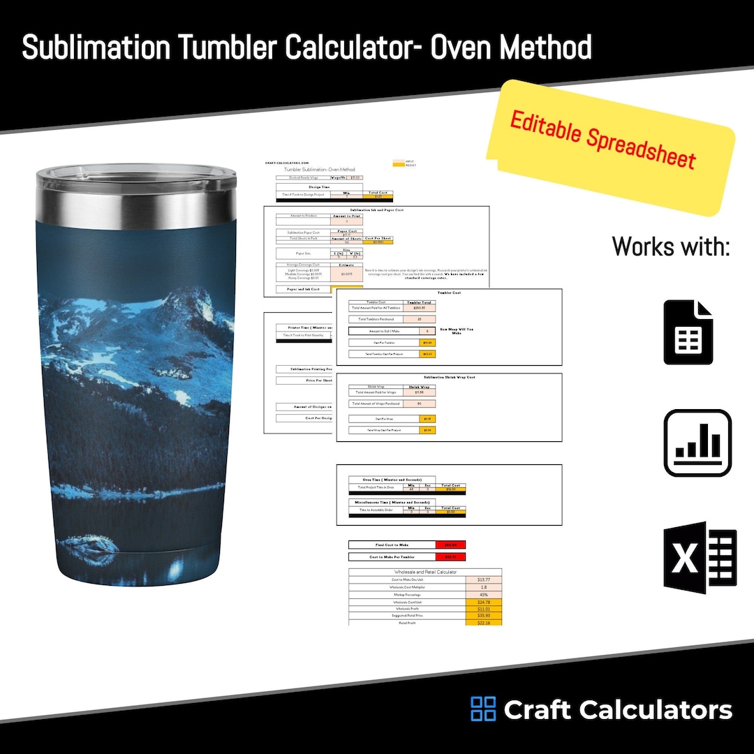 Tumbler Sublimation Oven Method Pricing Calculator Custom Sublimation