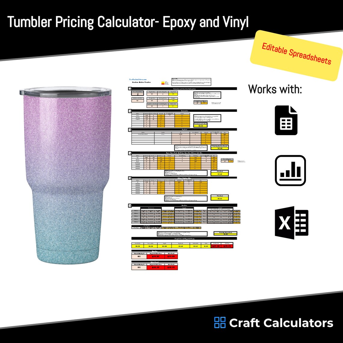 Tumbler Pricing Calculator Epoxy Tumbler With Vinyl Custom Etsy