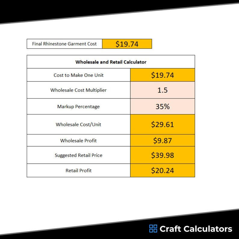 Rhinestone Single Garment Cost Calculator Using Flock Sheets Etsy