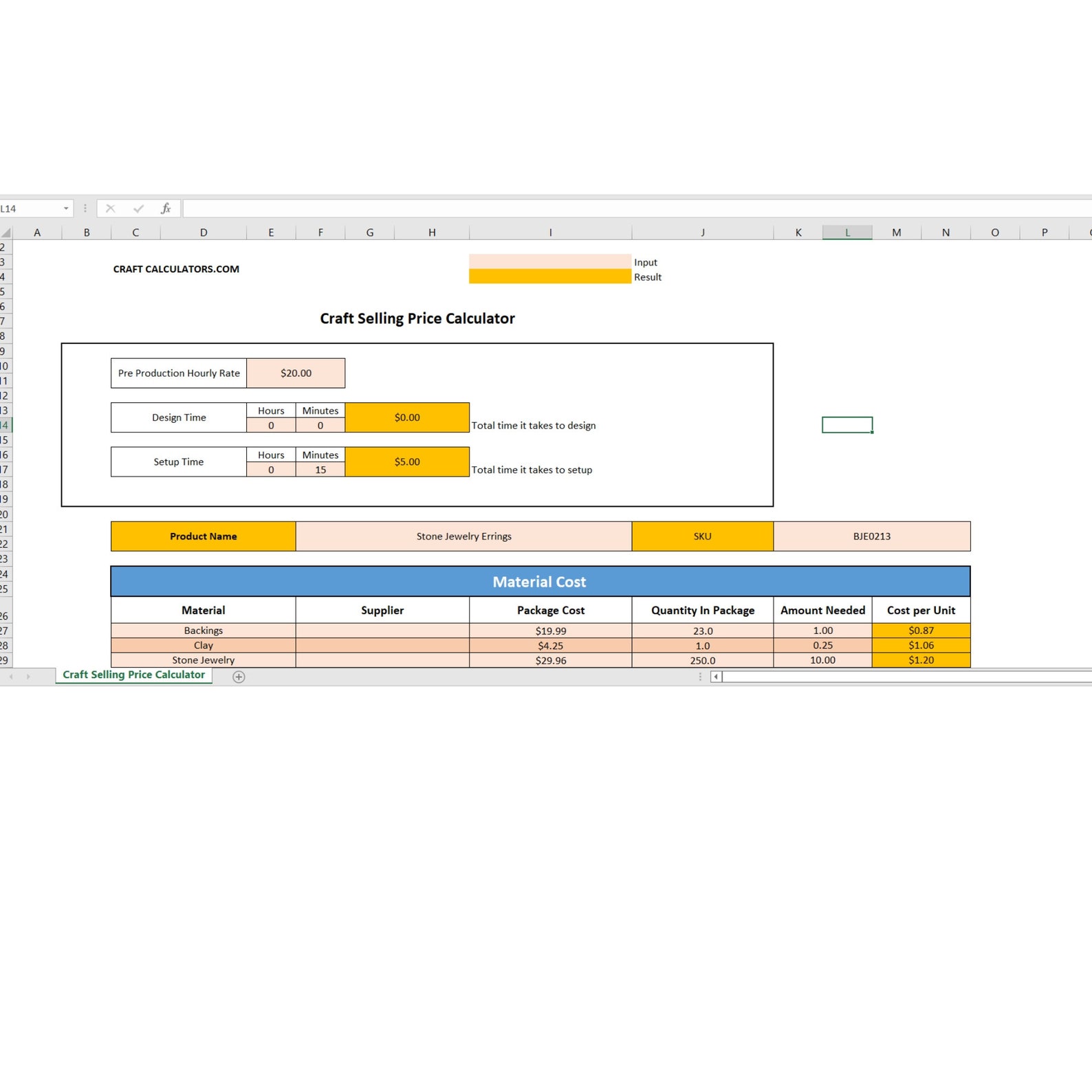 Craft Selling Pricing Calculator Price General Craft Products How to