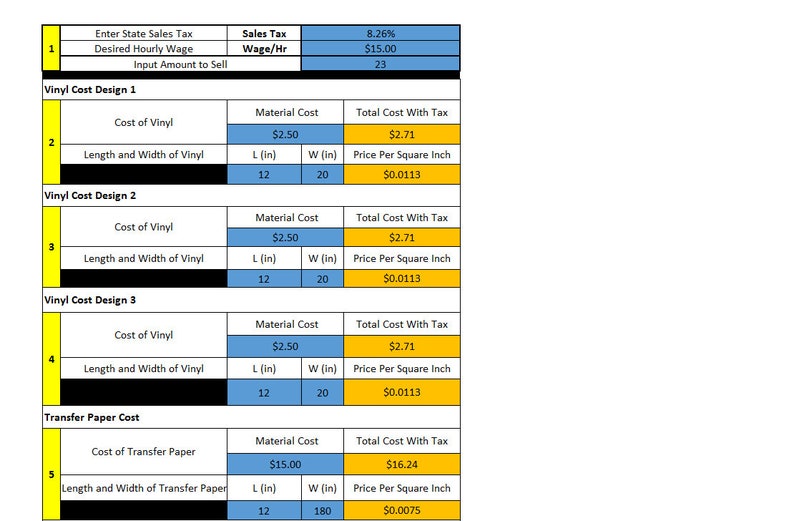 3 Design Vinyl Decal Pricing Calculator Decals Large Order Pricing