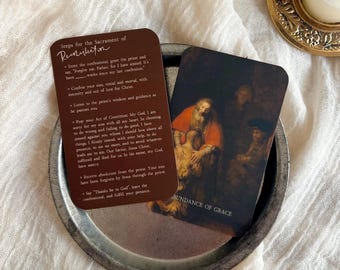 Steps for the Sacrament of Reconciliation Prayer Card - Catholic Confession and Absolution