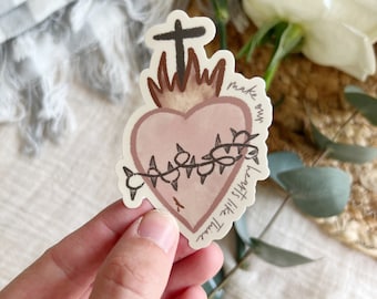 Most Sacred Heart of Jesus Vinyl Sticker - Catholic Sticker - Christian Sticker - Catholic Woman - Gift