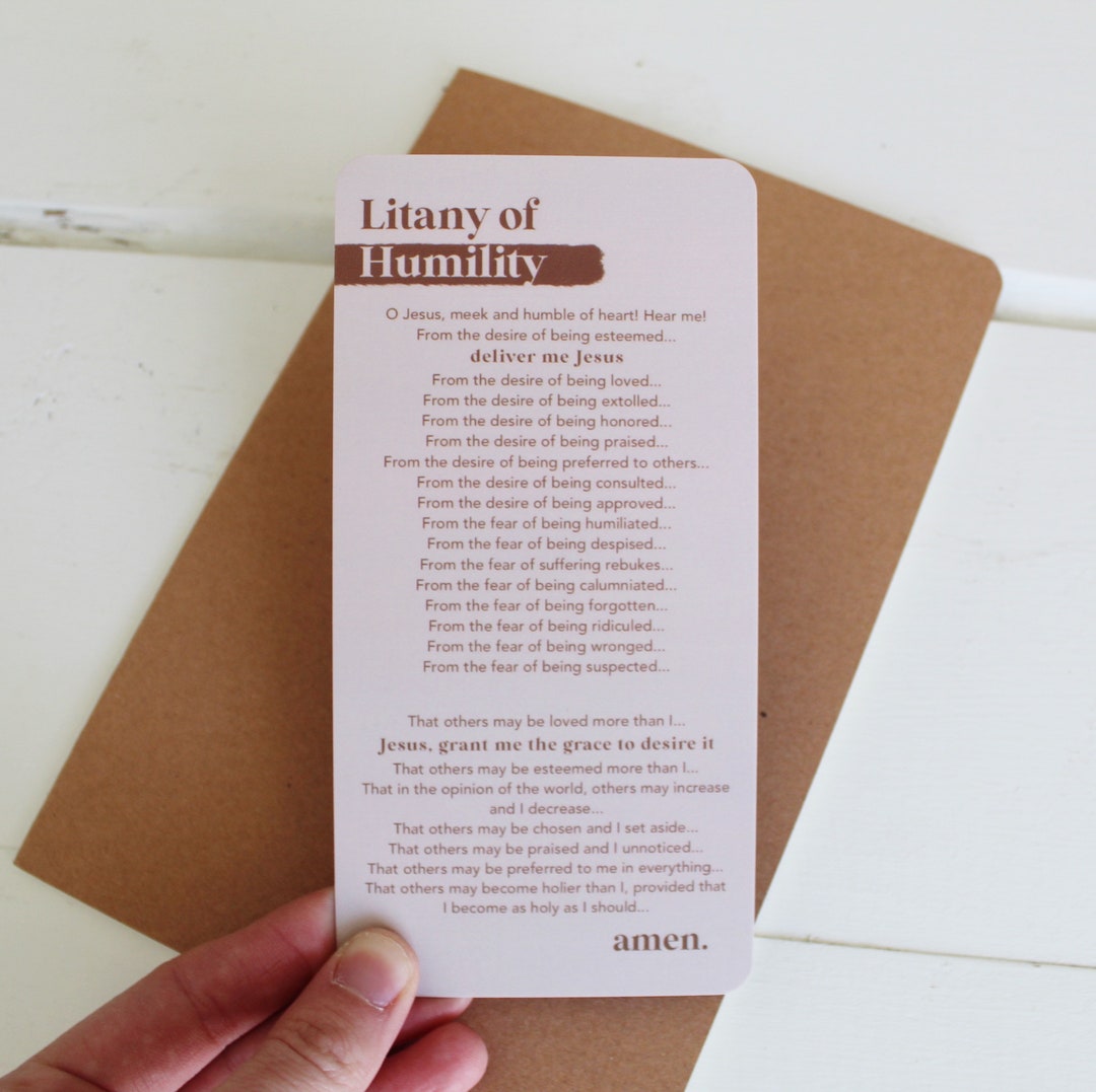 Litany Of Humility Prayer Card