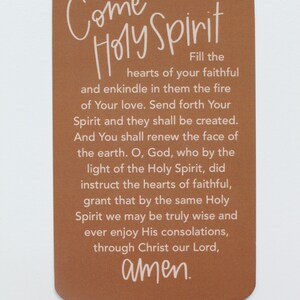 Come Holy Spirit Holy Spirit Prayer Catholic Prayer Card - Etsy