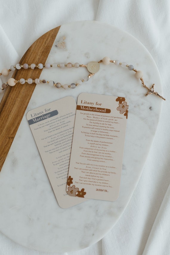 Litany for Motherhood and Marriage Bundle  - Catholic Mom - Prayer Card - Motherhood - Catholic Prayer - Catholic Wife - Gift