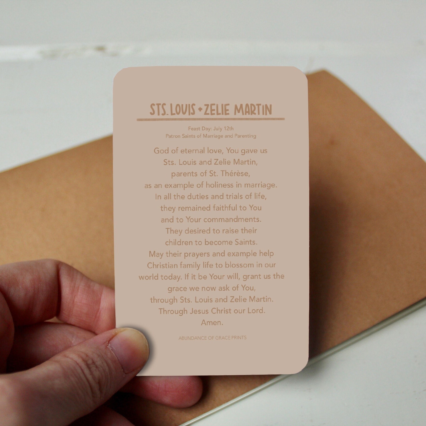 Saints Louis and Zelie Martin Prayer Card Holy Card Etsy