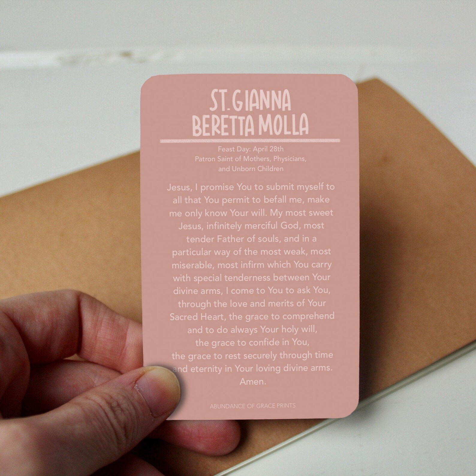 St. Gianna Prayer Card Pregnancy Prayer Mother Catholic Etsy