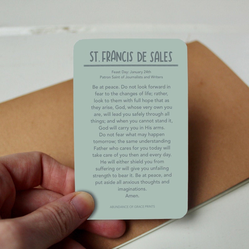 St. Francis De Sales Prayer Card Saint Prayer Be at Peace - Etsy