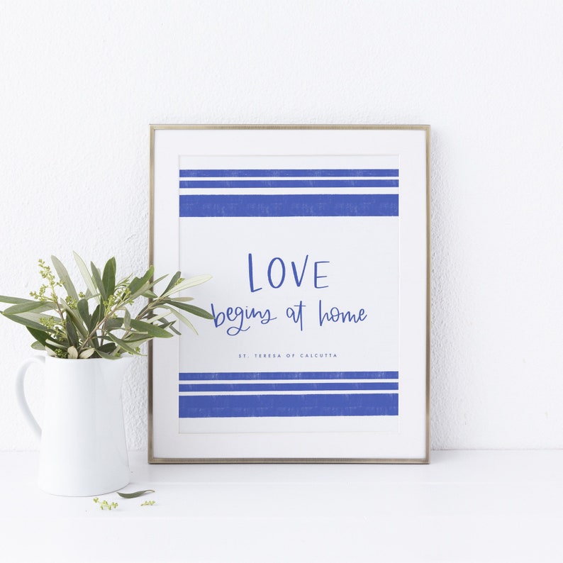 Mother Teresa Print Love Begins at Home St. Teresa of Etsy