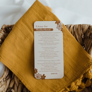 Litany for Motherhood - Catholic Mom - Prayer Card - Motherhood - Catholic Prayer - Devotion - Catholic Gift - Raising Saints - Mother’s Day