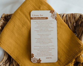 Litany for Motherhood - Catholic Mom - Prayer Card - Motherhood - Catholic Prayer - Devotion - Catholic Gift - Raising Saints - Mother’s Day