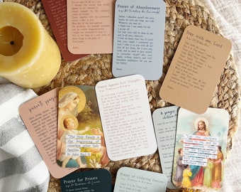 Teach Us To Pray Prayer Card Collection - Catholic Devotion - Catholic Gift - Prayer Card Pack - Padre Pio- Thomas Kempis- Therese of Liseux