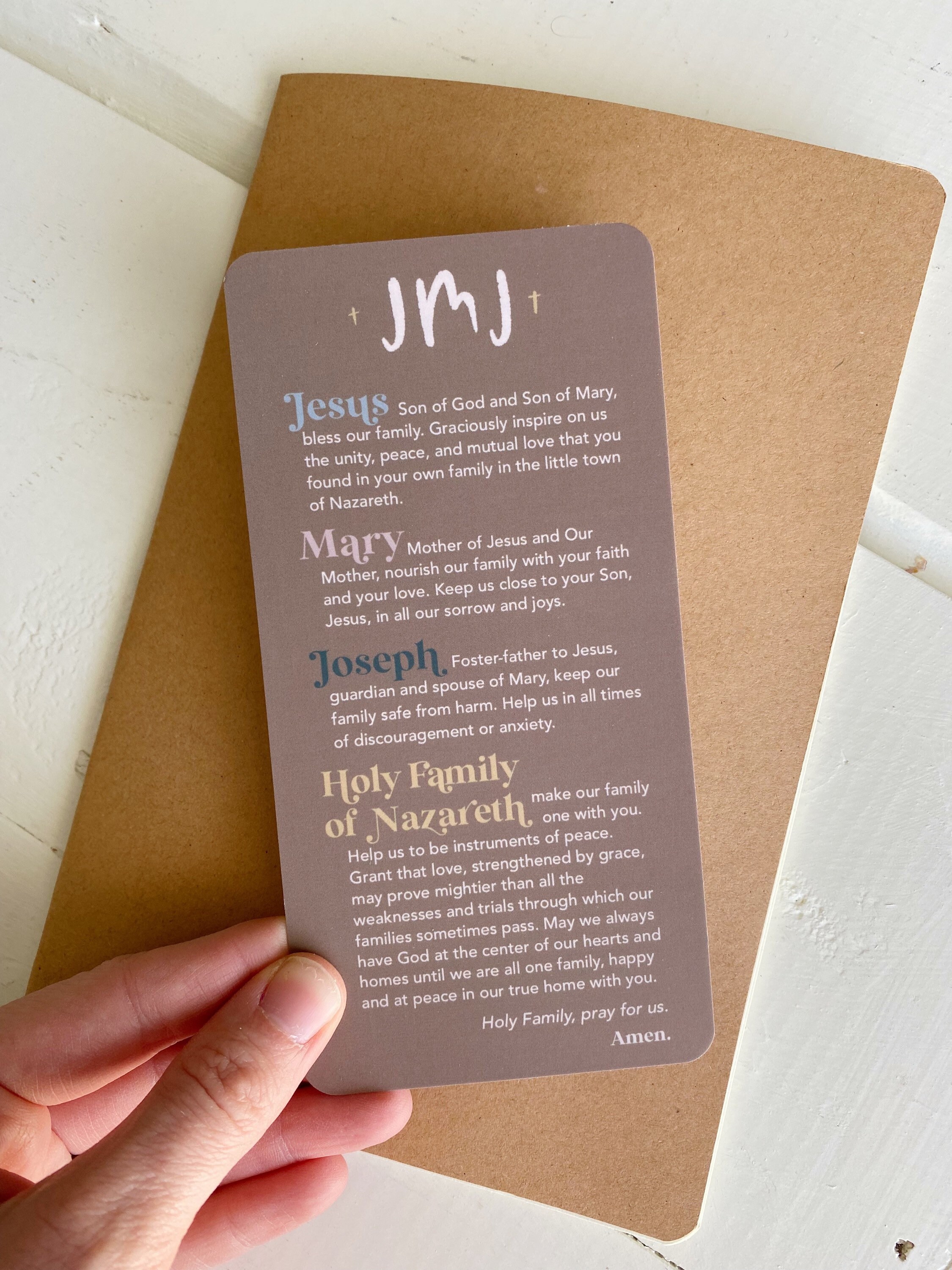Holy Family Prayer Card Holy Family Holy Card Jesus Mary - Etsy