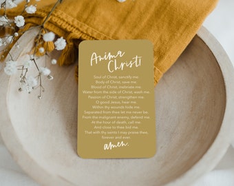 Anima Christi - Catholic - Prayer Card - First Communion - Eucharistic Adoration - Holy Eucharist - Catholic Devotion