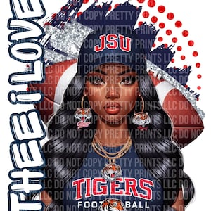 Jackson State University "JSU Girl" Clipart digital | Download instantâneo | Arte HBCU | Gráfico College Spirit
