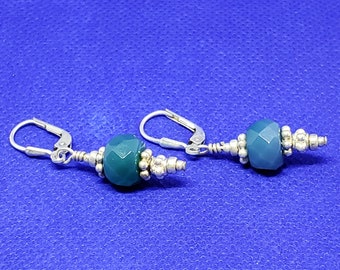 Bright Caribbean Blue Apatite Sterling Silver Earrings