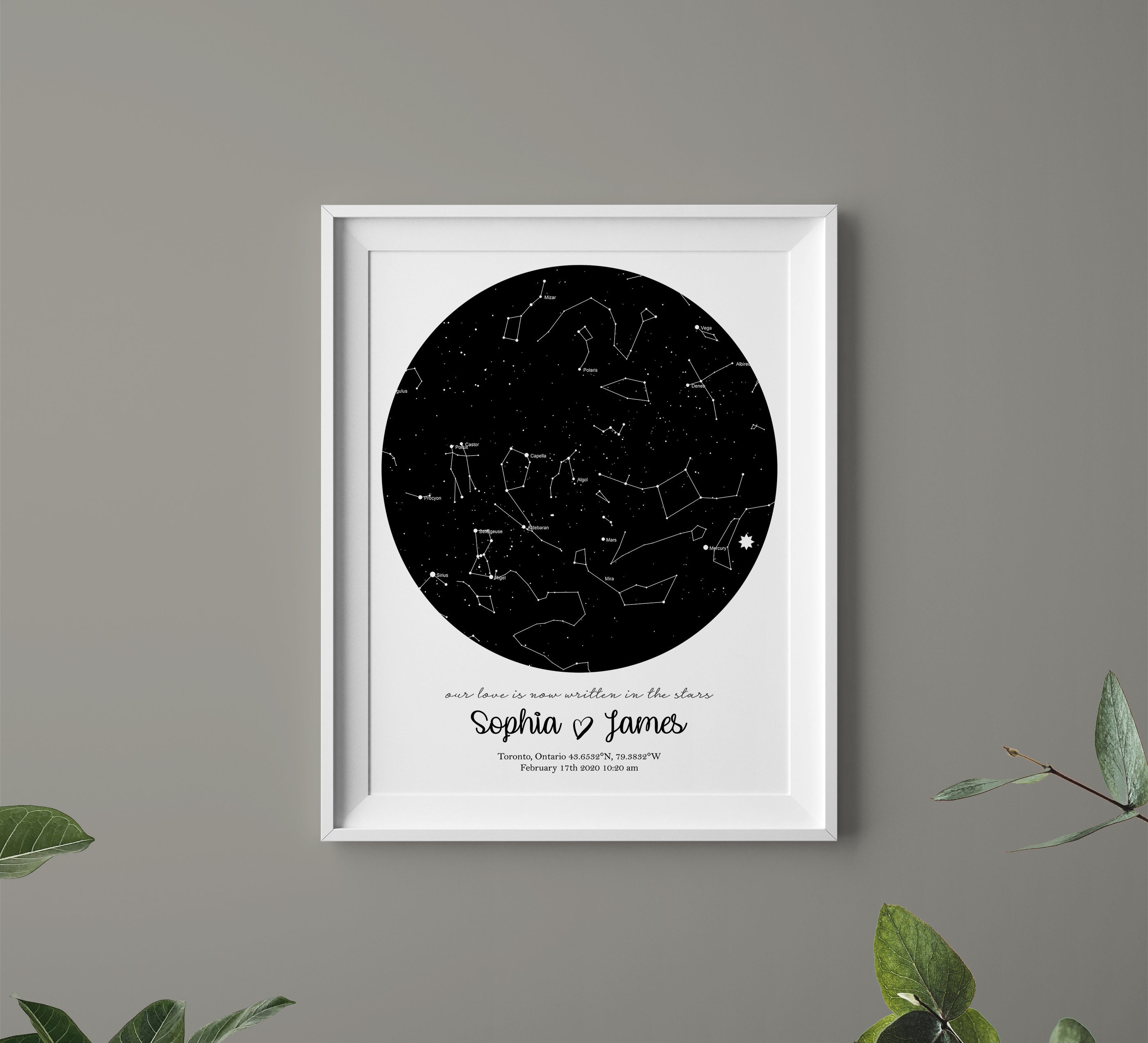 5 Personalized Printable Star Map Printable Graphic Poster - Etsy New ...
