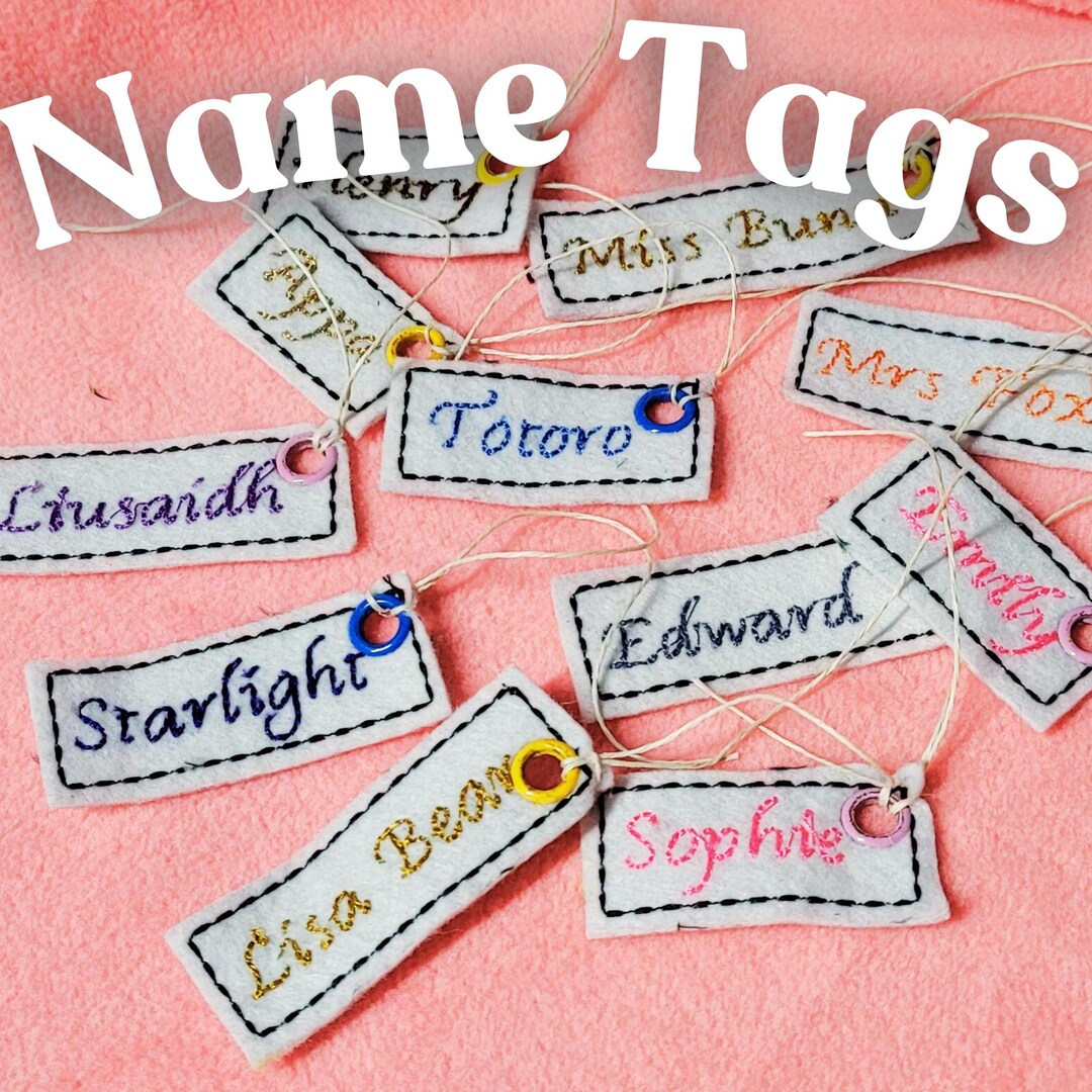 Custom Plushie Name Tag: Handmade Hemp & Rivet Accessory - Etsy