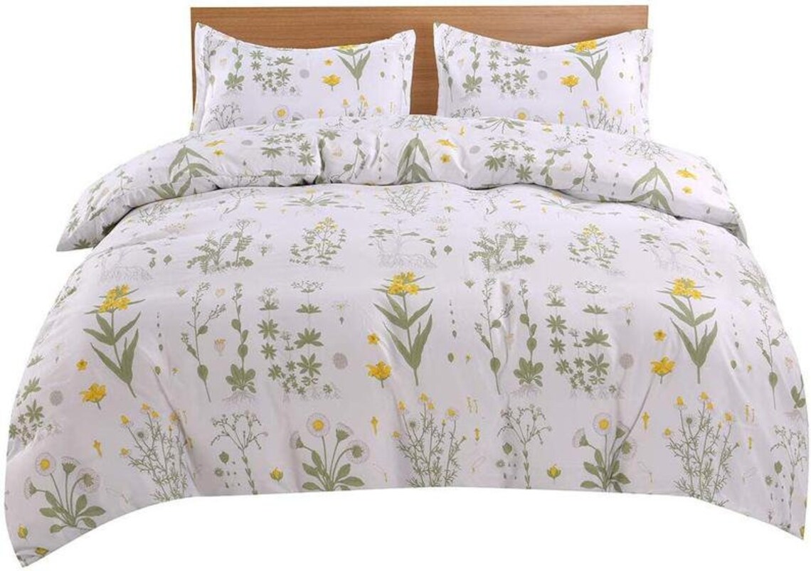 Lightweight Microfiber Bedding Duvet Cover Set Floral Print Etsy