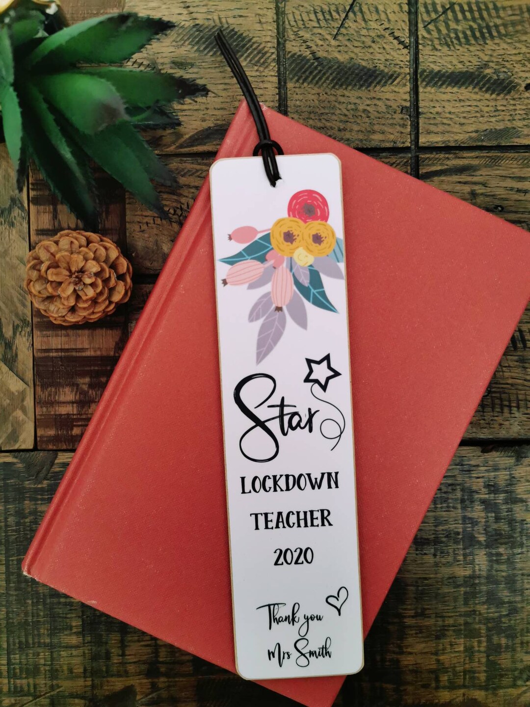 Teacher Gift Personalised Bookmark Teacher Custom Quote Best Etsy