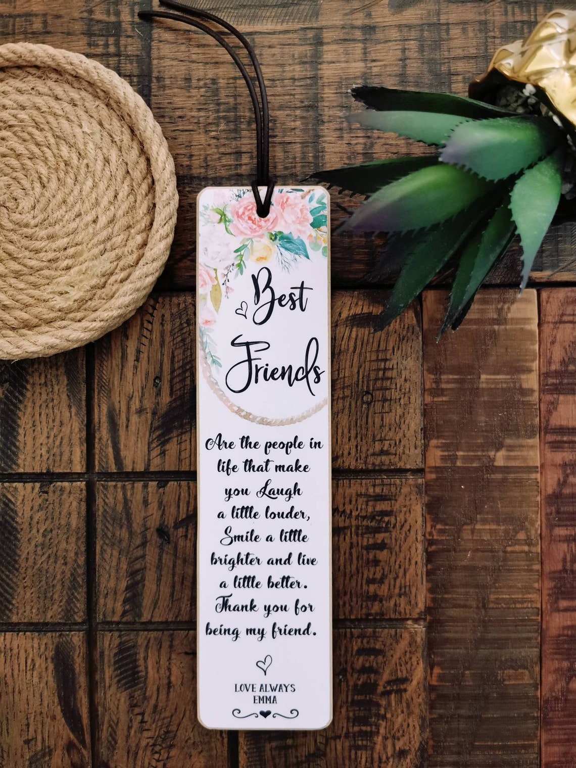 Personalised Bookmark Best Friend Custom Friendship Etsy