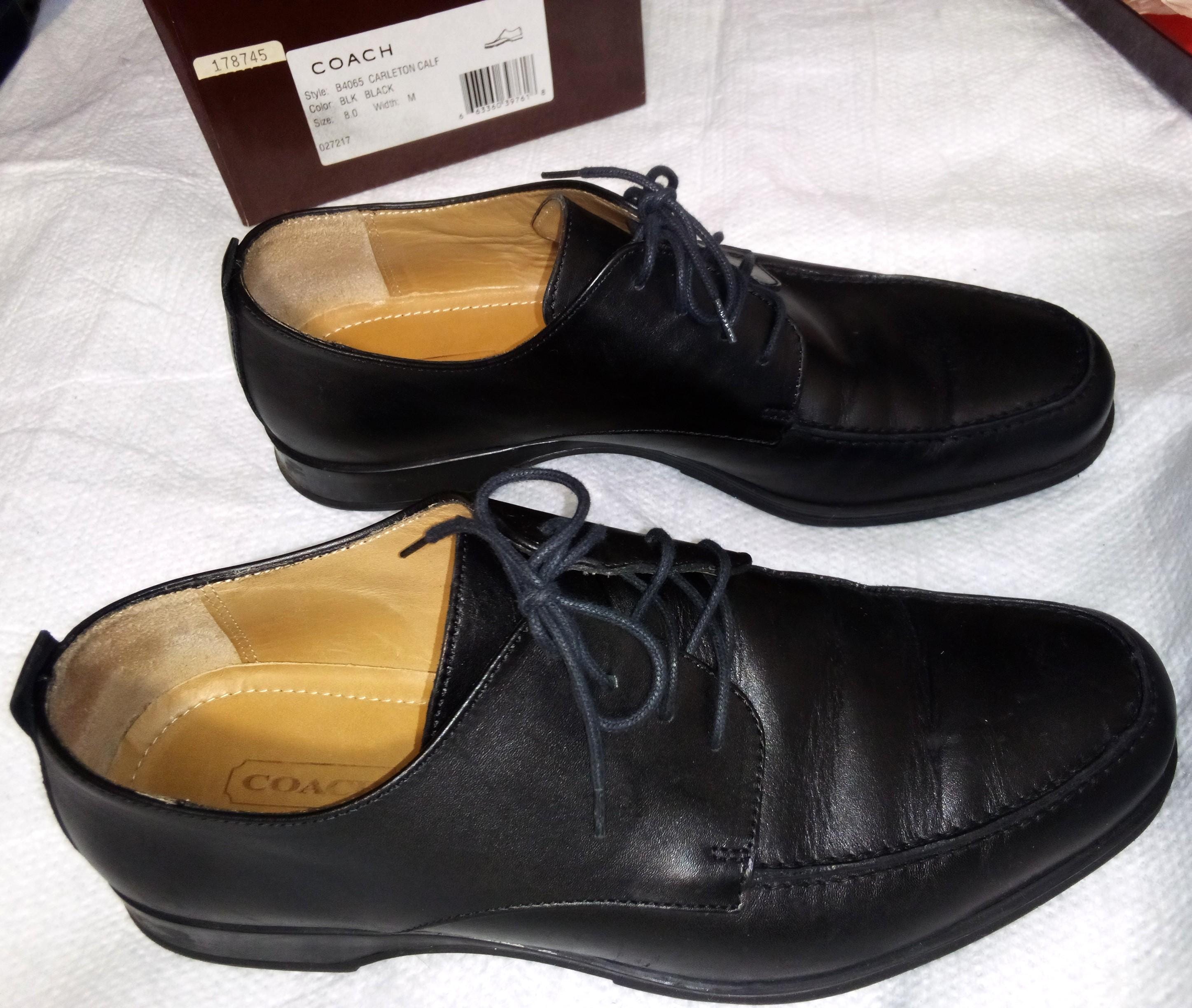Coach Carleton brown leather lace up Oxfords Preppy Academia Career shoes sz 10 Men Dress Shoes Vintage Italian - Etsy main image 3