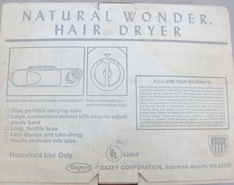 Vintage Mid-century Dazey Natural Wonder Soft Bonnet Hair Dryer