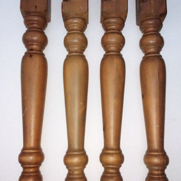 Set of 4 Farmhouse Chunky Wood Table Legs