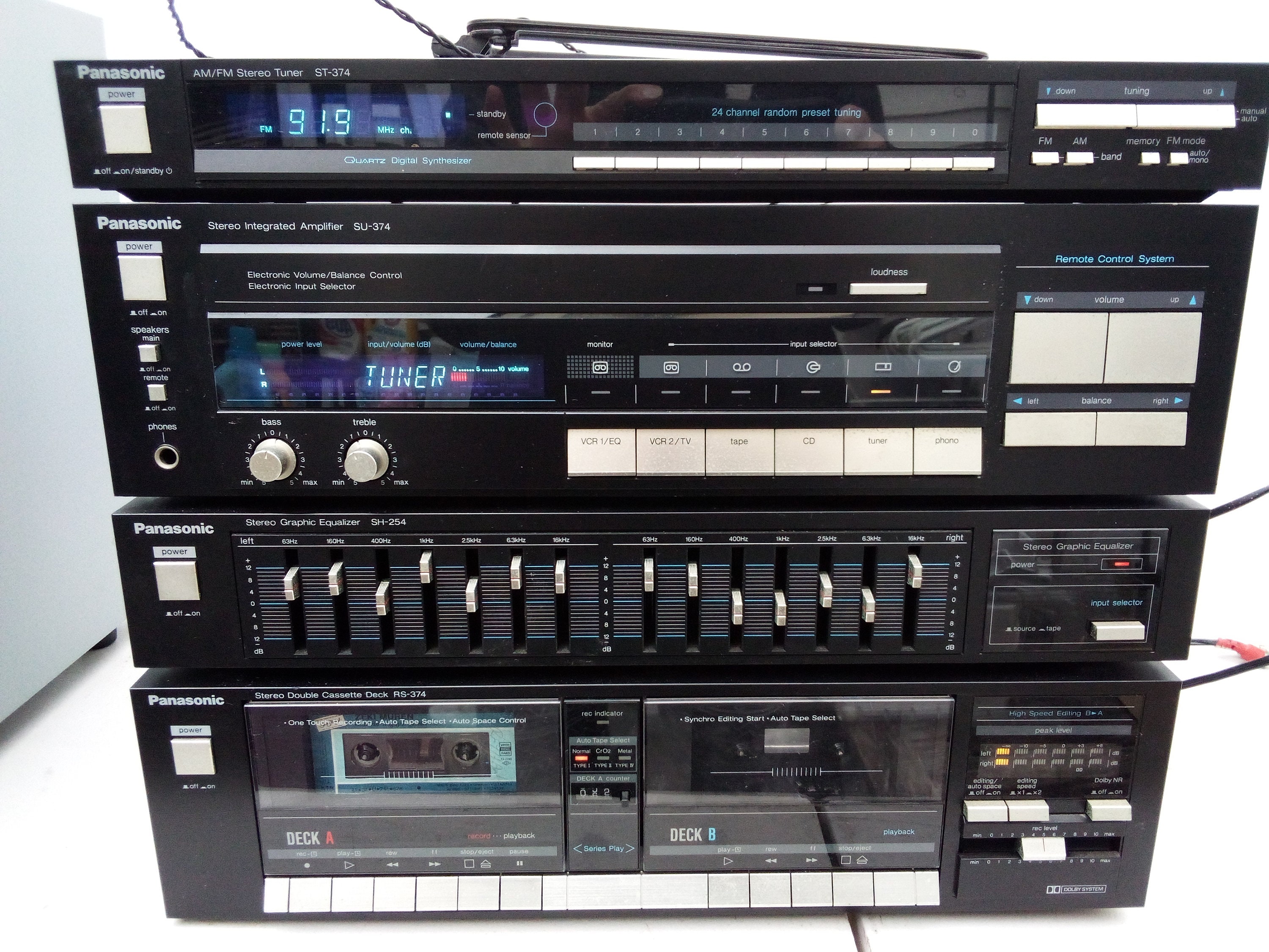 Panasonic Stereo Rack System ST-374 SU-374 SH-254 Rs-374 Works Tested Limited Time Lowest Sale Price