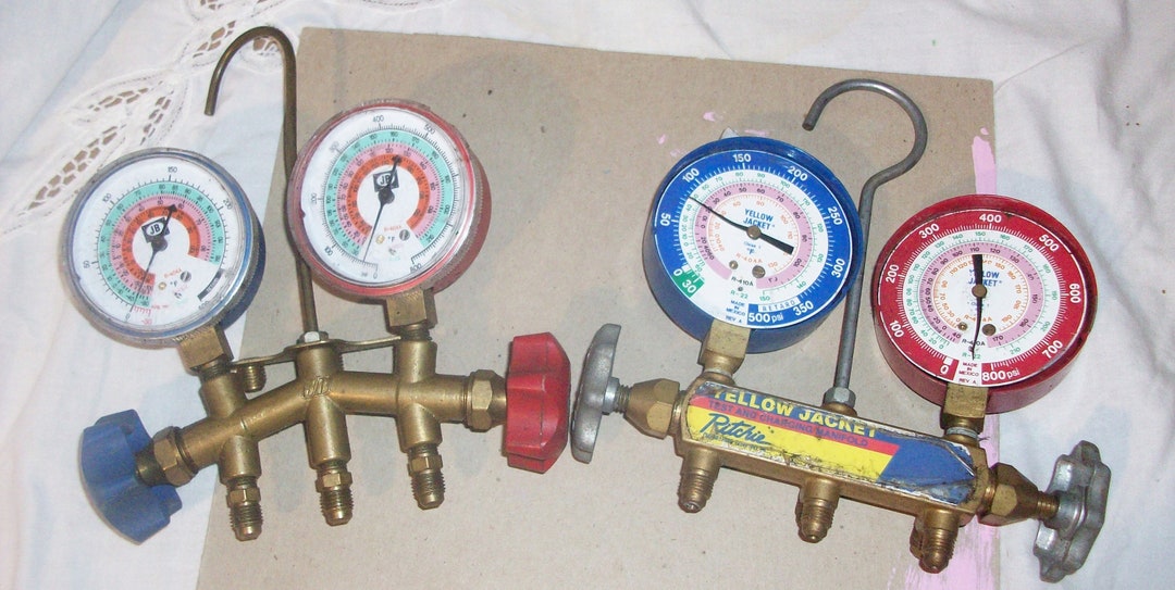 Set of 2 AC Manifold Gauges Yellow Jacket & JB Etsy