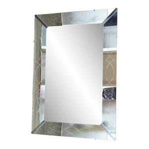 Vintage Extra Large Venetian Mirror 1950&#39;s  Etched Beveled  58&quot; x 38&quot; x 2&quot; Depth DOES NOT SHIP Free!!!!