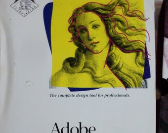 Set of 2 Vintage Adobe Program  Illustrator Version 4 for Windows 3.5" floppys Full Version 1992 & Vintage Photo shop Program