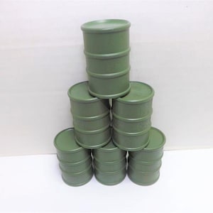 G Scale Oil Drums army green 1/24 scale electric trains war games made of wood for model trains