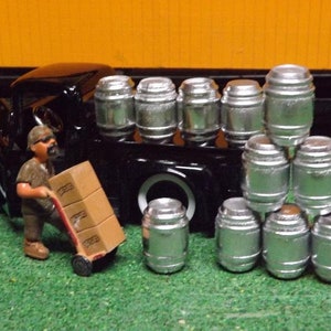 O Scale Beer Kegs 1/32 Electric Train set cargo Diorama scenery 16 kegs