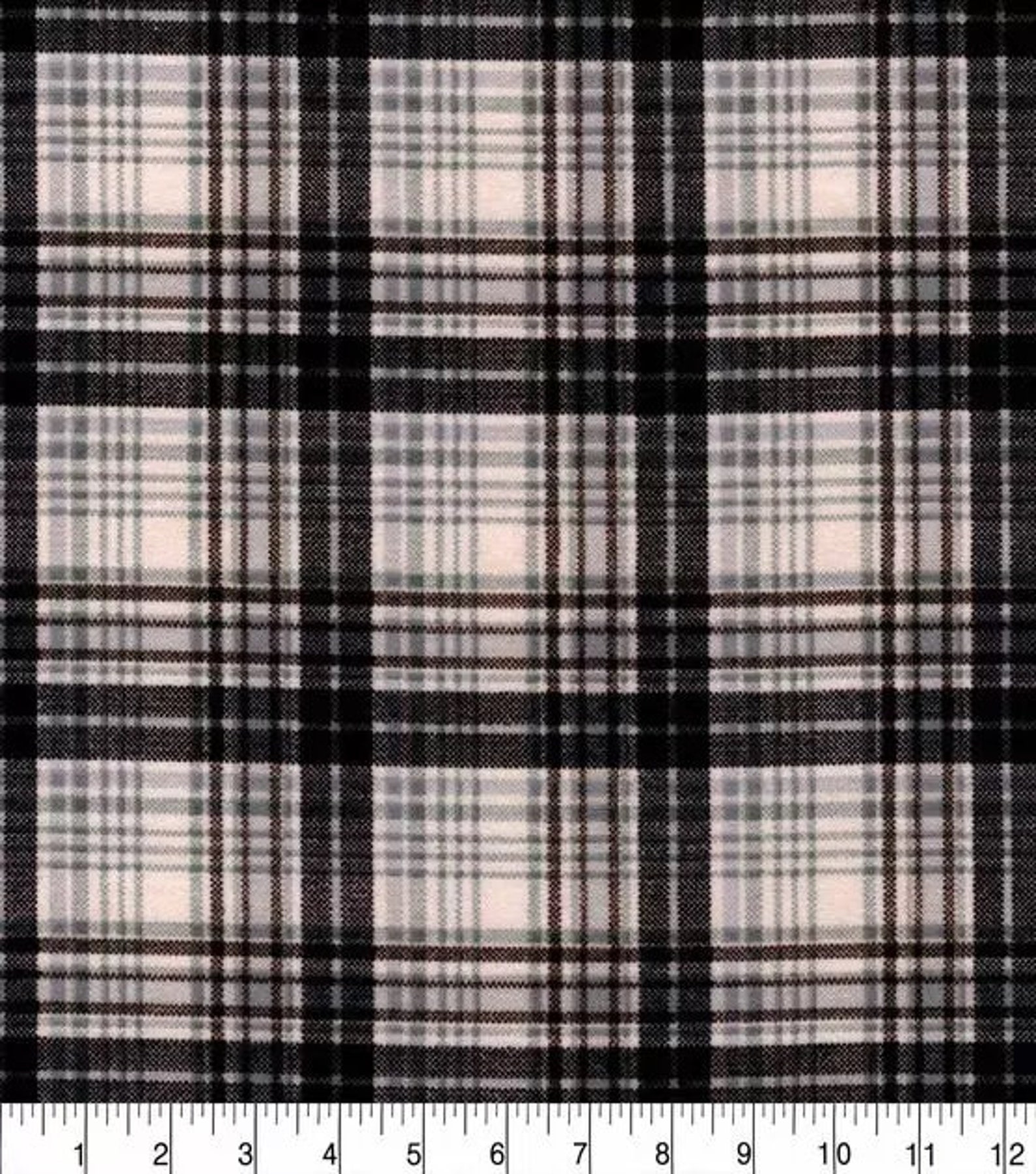 Small Gray and Black Plaid FLANNEL fabric by the yard | Etsy