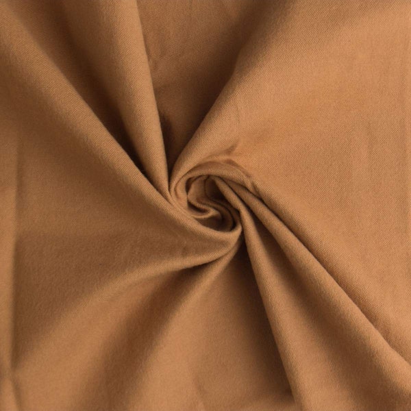 Tobacco Brown Solid, FLANNEL fabric by the yard