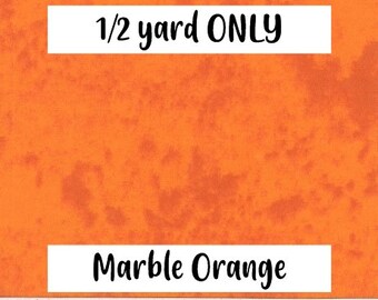 Marble Orange, flannel fabric HALF YARD ONLY