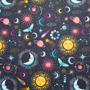 Celestial Icons, FLANNEL fabric by the yard