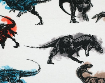 Fierce Dinos, FLANNEL fabric by the yard