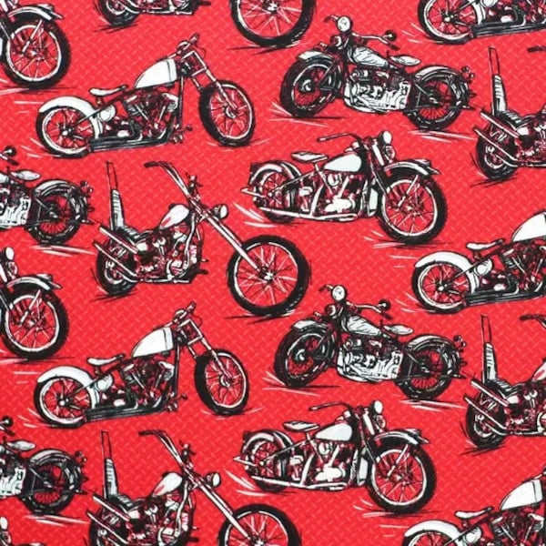 Motorcycles, FLANNEL fabric by the yard