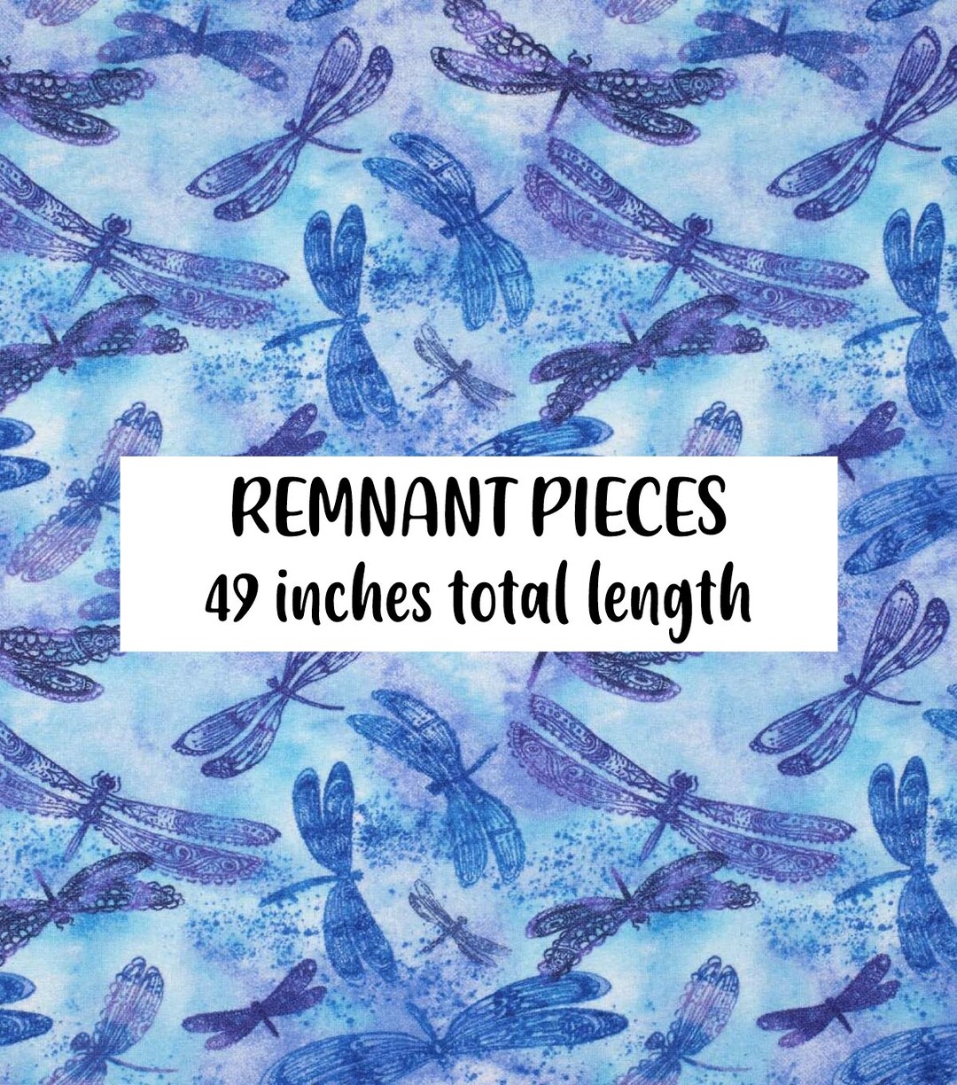 Watercolor Dragonfly Flannel Fabric REMNANT PIECES Etsy